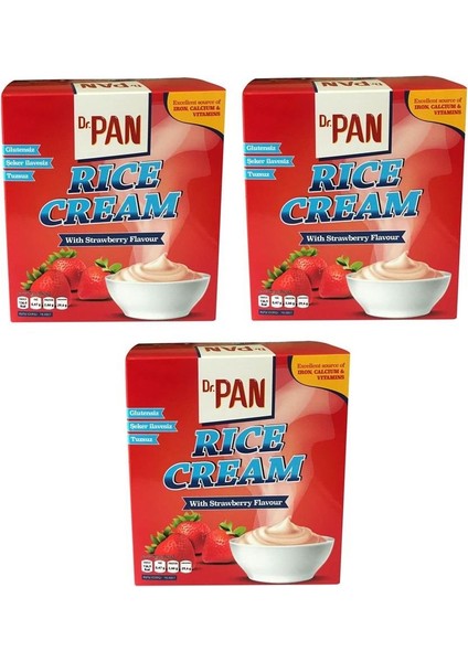 Dr Pan Rice Cream Çilekli 400 Gr 3 Adet