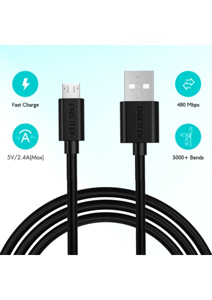 USB To Micro-Usb 1.2m Hızlı Şarj ve Data Kablosu AB003