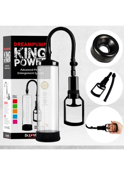 Dr. Love Penis Pump Men Güçlü Vakumlu Penis Pompası Silikon Başlıklı