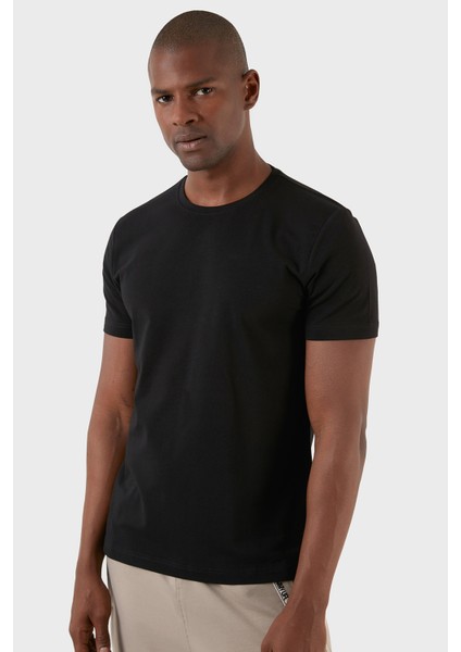 Pamuklu Regular Fit Bisiklet Yaka Basic T Shirt Erkek T Shirt EXXEMODJ000B indirimleri