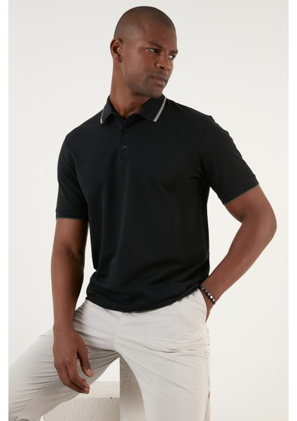 Pamuklu Regular Fit Düğmeli Polo T Shirt Erkek T Shirt EX661