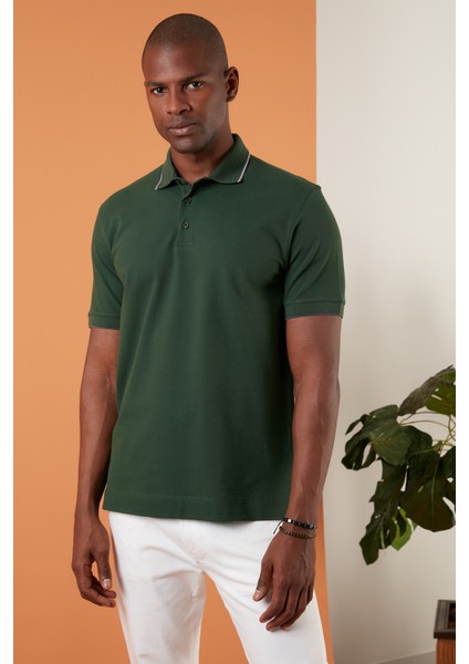 Pamuklu Regular Fit Düğmeli Polo T Shirt Erkek T Shirt EX661