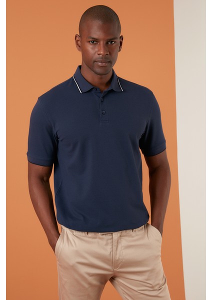 Pamuklu Regular Fit Düğmeli Polo T Shirt Erkek T Shirt EX661