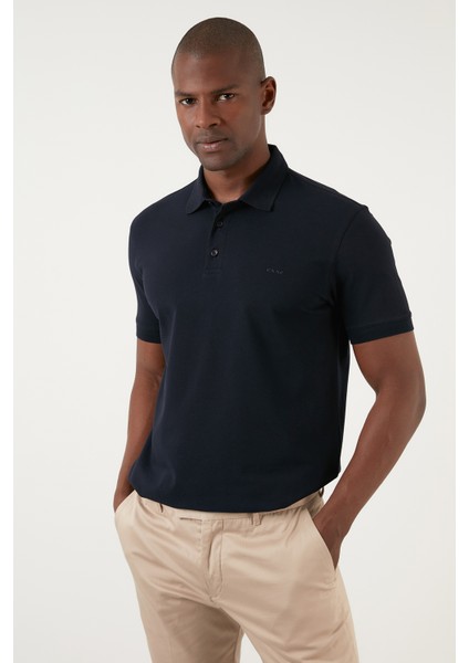 Pamuklu Regular Fit Düğmeli Polo T Shirt Erkek T Shirt EX661D