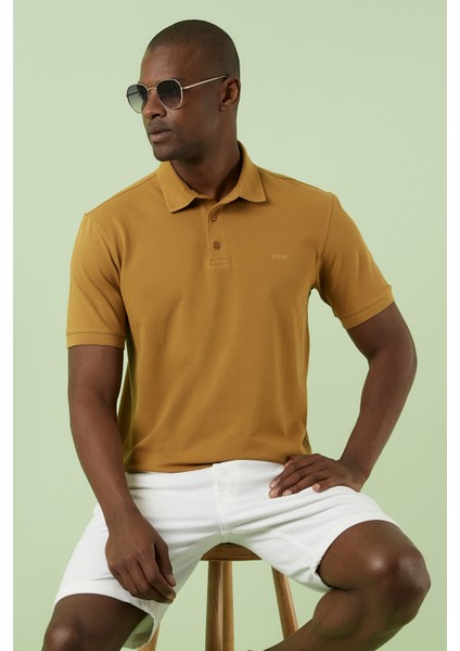 Pamuklu Regular Fit Düğmeli Polo T Shirt Erkek T Shirt EX661D