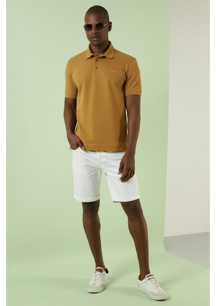 Pamuklu Regular Fit Düğmeli Polo T Shirt Erkek T Shirt EX661D fiyatları