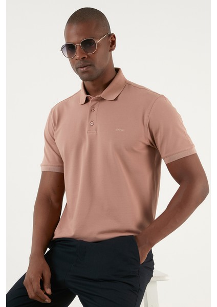 Pamuklu Regular Fit Düğmeli Polo T Shirt Erkek T Shirt EX661D