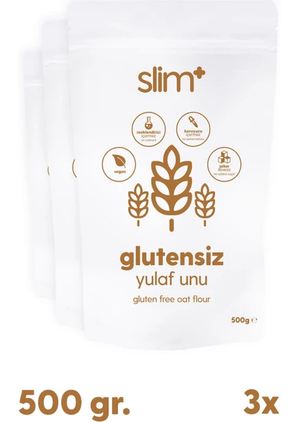 3 Paket 500g Glutensiz Yulaf Unu