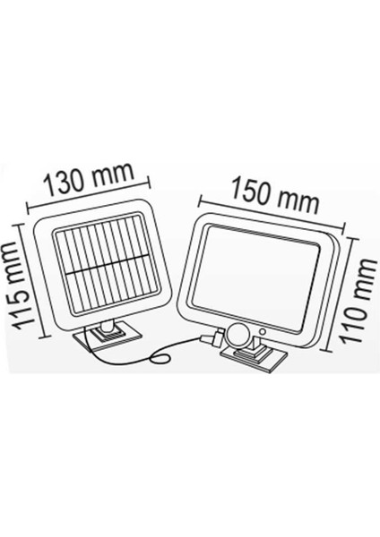 60W Solar Projektör Beyaz Işık