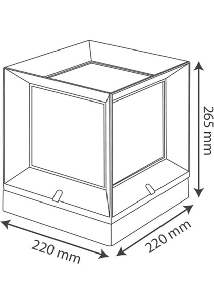 Antrasit Renk Kare Küp Bahçe Aydınlatma Armatürü Bahçe Duvar Aplik