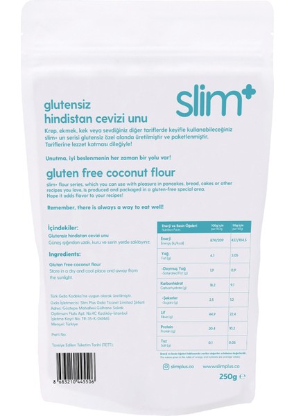 250g Glutensiz Hindistan Cevizi Unu