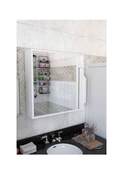 2 Kapaklı Aynalı Banyo Dolabı Çok Amaçlı Dolap fiyatları