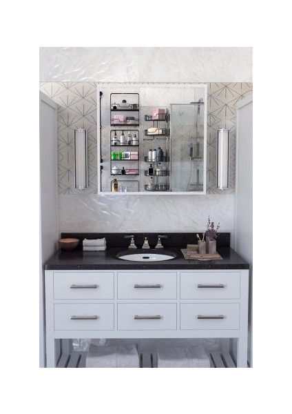 2 Kapaklı Aynalı Banyo Dolabı Çok Amaçlı Dolap fırsatları