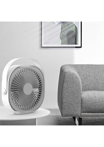 M102 4000MAH Mini USB Taşınabilir Masaüstü Fan Ev Ofis Yatak Odası Için Şarj Edilebilir Fan - Mavi (Yurt Dışından)