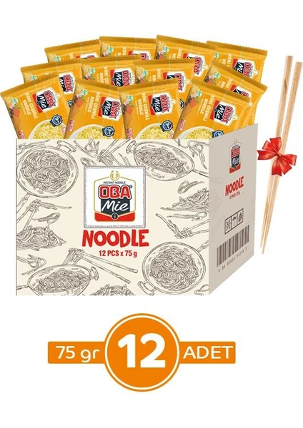 Mie Köri Çeşnili Noodle 12'li