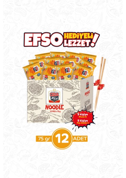 Köri Çeşnili Hazır Noodle 12'li