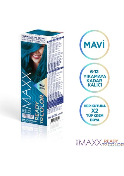 Yarı Kalıcı Saç Boyası 2x50ml Mavi