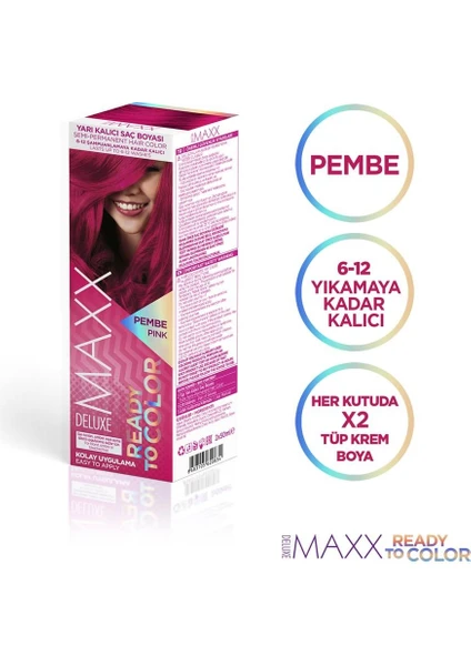 Maxx Deluxe Yarı Kalıcı Saç Boyası 2x50ml Pembe