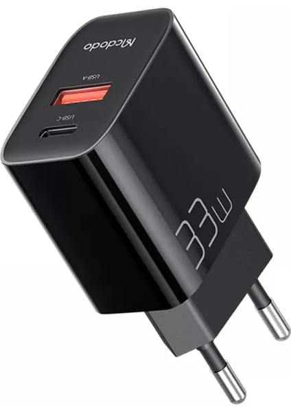 CH-0921 33W 1xpd 1xusb Girişli Hızlı Şarj Adaptörü-Siyah