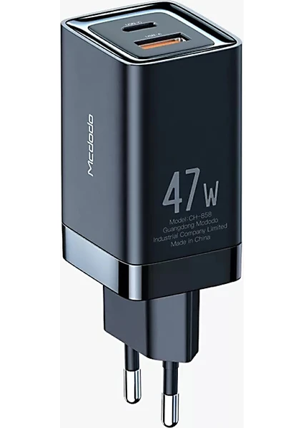 Ch-8581 47W 1Xusb 1Xtype-C Girişli Hızlı Şarj Adaptörü-Siyah