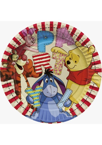 Doğum Günü 8 Kişilik 70X100 cm Afişli Winnie The Pooh Parti Malzemeleri Seti Masa Etekli