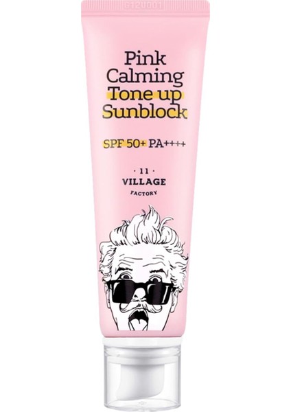 Village 11 Factory Pink Calming Tone Up Sun Block SPF50+ Pa++++ 50ML - Güneş Koruyucu & Makyaj Bazı