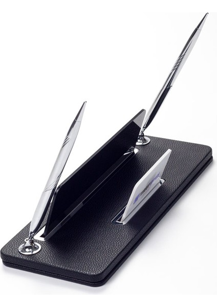 Iki Kalemli Deri Masa Isimliği Siyah Krom Detaylı indirimleri