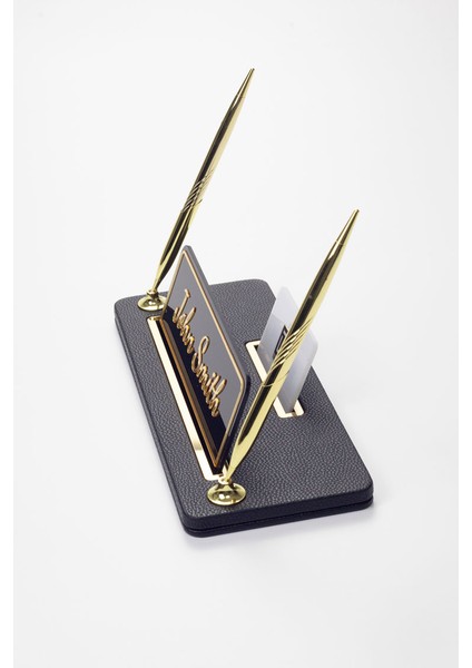 Iki Kalemli Deri Masa Isimliği Siyah Gold Detaylı fırsatları