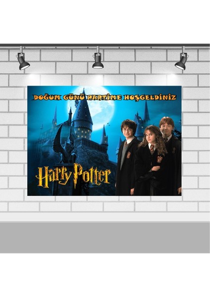 Harry Potter Parti Süsleri 24 Kişilik Afişli Masa Etekli Harry Potter Doğum Günü Seti