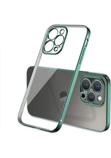 iPhone 13 Pro Max Uyumlu Kılıf Şeffaf Berrak Kamera Korumalı Renkli Yumuşak