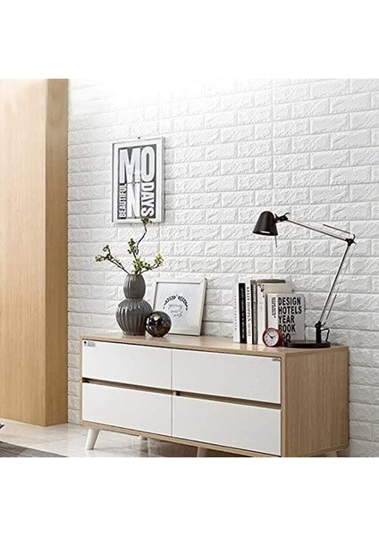 Kendinden Yapışkanlı Dekoratif Pratik 3D Foam Wallpaper Duvar Kağıdı Paneli