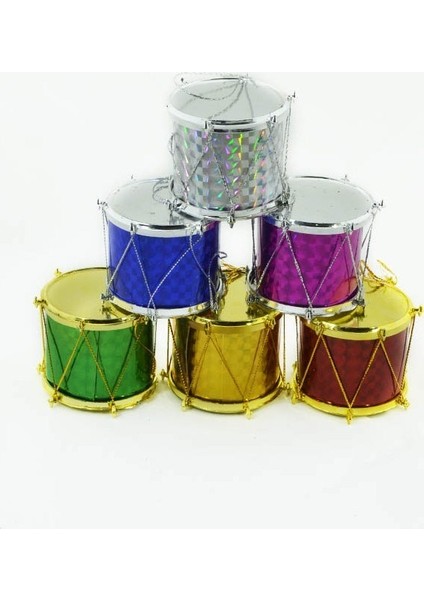 Cansüs 12LI Mini Davul Yılbaşı Ağacı Süsü