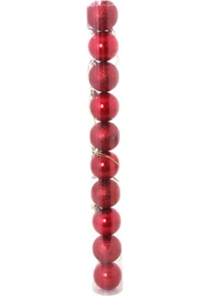 Yılbaşı Çam Süsü Top 6 cm 10'lu Pk (Candy/glıtter)