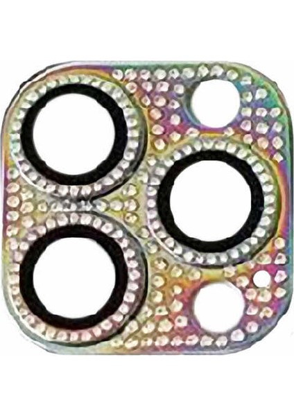 Apple iPhone 11 Pro Max Full Taşlı Kamera Lens Koruyucu Çerçeveli Koruyucu Cl-08
