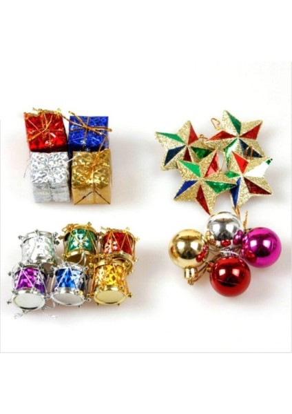 Yılbaşı Karışık Ağaç Süsü 60 Adet modelleri