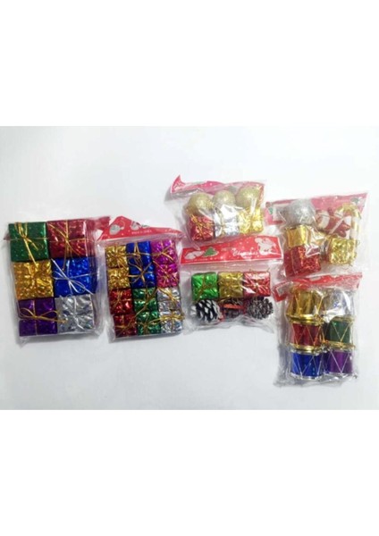 Mini Renkli Kozalak Top 42 Parça Yılbaşı Çam Ağacı Süsü Süsleri