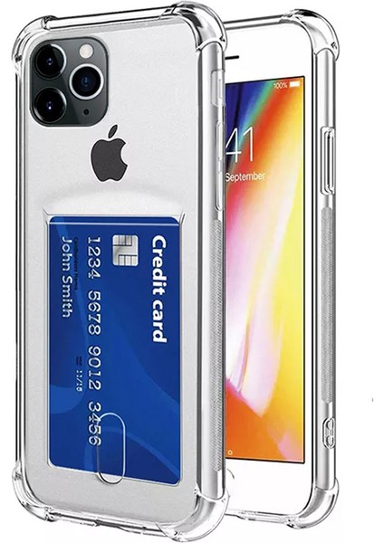 IPhone 12 Pro Max Ile Uyumlu Transparent Pulisic Kartlıklı Antişok Kılıf Şeffaf