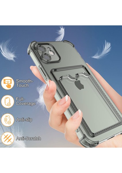 IPhone 12 Pro Max Ile Uyumlu Transparent Pulisic Kartlıklı Antişok Kılıf Şeffaf