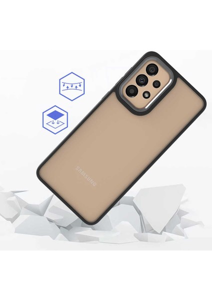 Galaxy M32 ile Uyumlu Kılıf Kontrast Renk Tasarımlı Cynosure Kapak Mavi