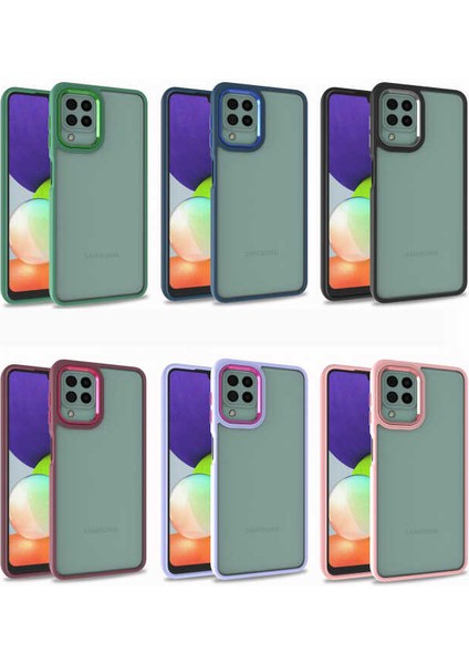 Galaxy M22 ile Uyumlu Kılıf Kontrast Renk Tasarımlı Cynosure Kapak Rosegold fiyatları