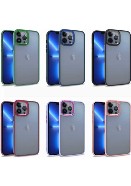 iPhone 13 ile Uyumlu Kılıf Kontrast Renk Tasarımlı Cynosure Kapak Kırmızı