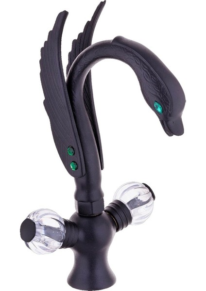 Kuğu Ördek Lavabo Bataryası Siyah