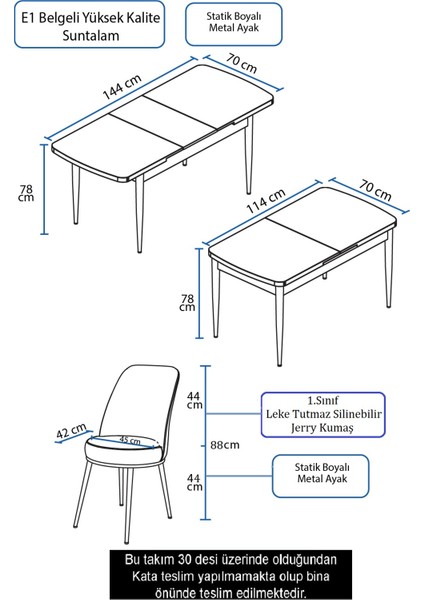 Concept Kor Serisi, 70X114 Açılabilir Beyaz Mutfak Masa Takımı,4 Sandalye fırsatları