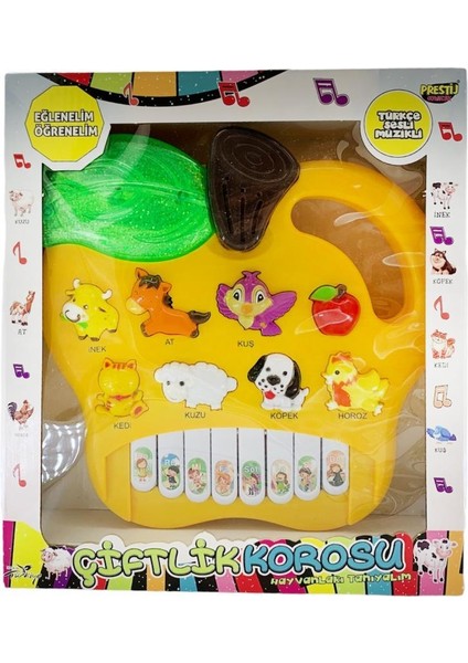 Türkçe Sesli Hayvanları Tanıyalım Çiftlik Korosu Oyuncak Piyano