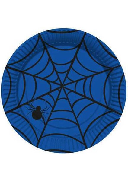 Mavi Örümcekli Lisanslı Karton Tabak 8 Adet