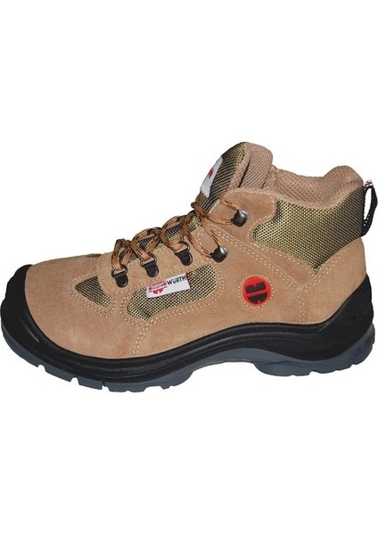 S1-P Boğazlı Iş Güvenlik Ayakkabısı -Renk:süet Bej -Numara 42