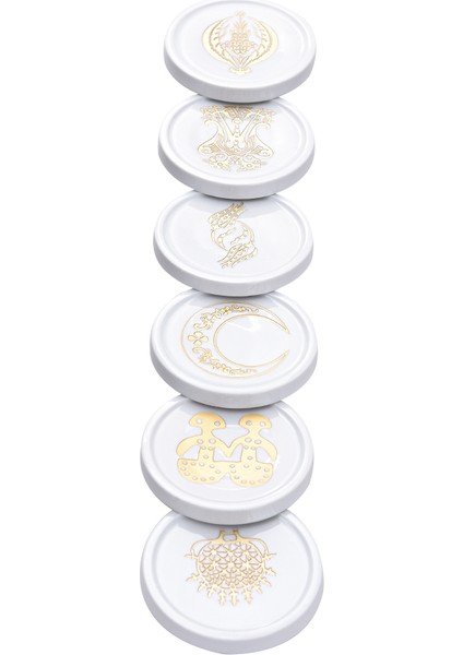 Porselen Hitit 6'lı Bardak Altlığı