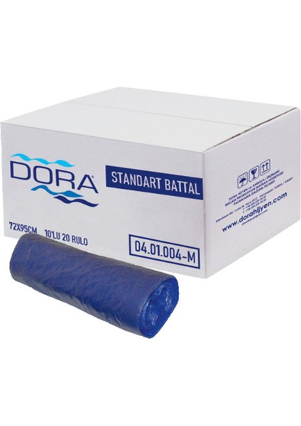 Çöp Torbası Standart Battal (72x95 Cm) 10'lu x 20 Rulo Mavi