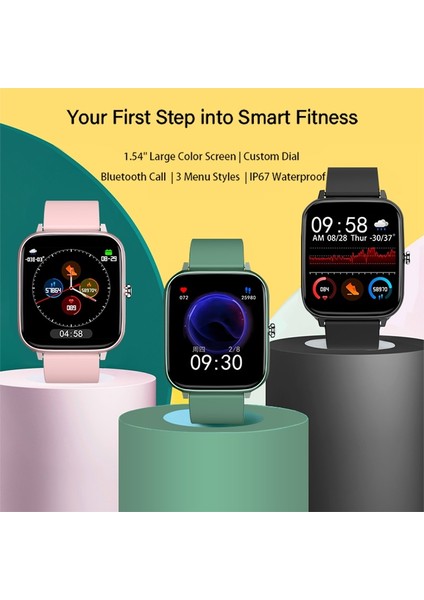 Kalp Hızı Spor Izci Bilezik Izle Bluetooth Çağrı Android Akıllı Saatler (Siyah) (Yurt Dışından)