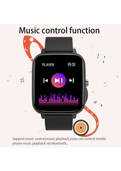 Kalp Hızı Spor Izci Bilezik Izle Bluetooth Çağrı Android Akıllı Saatler (Siyah) (Yurt Dışından)